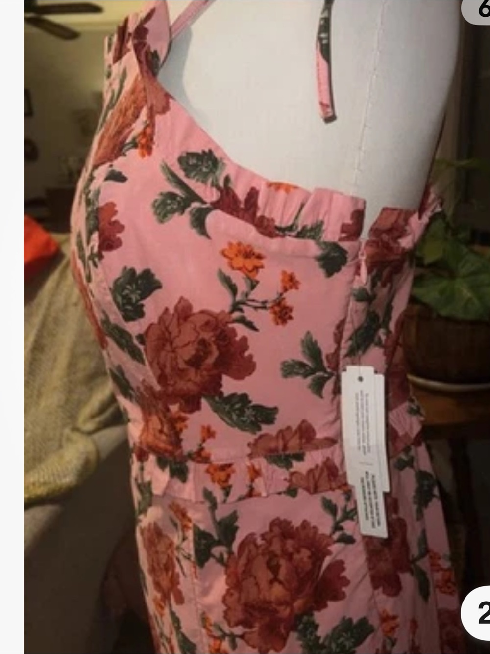 Anthropologie midi Dress Floral Smocked large NWT - Picture 7 of 11
